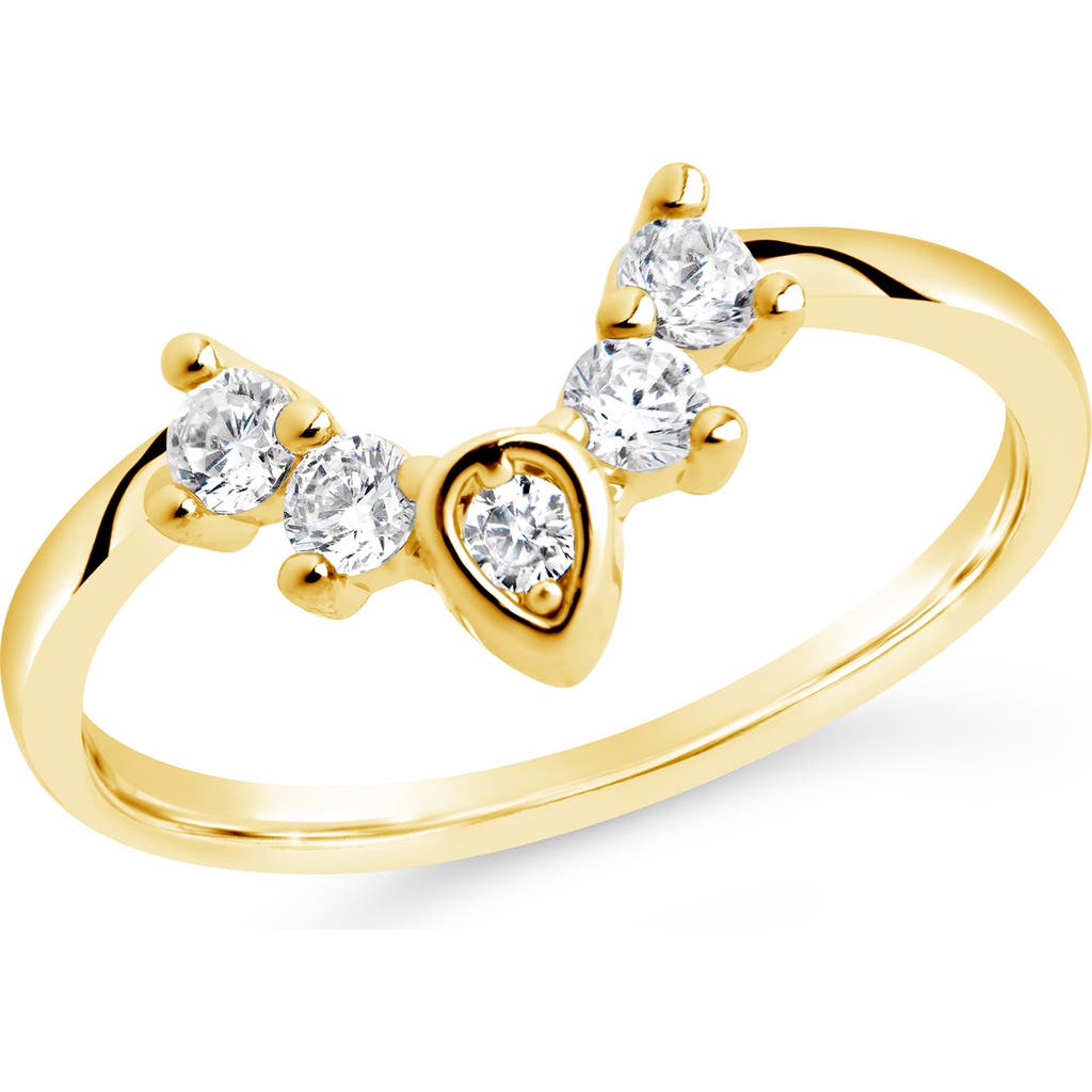 Sterling Forever Emeri Cubic Zirconia Arch Stacking Ring In Gold
