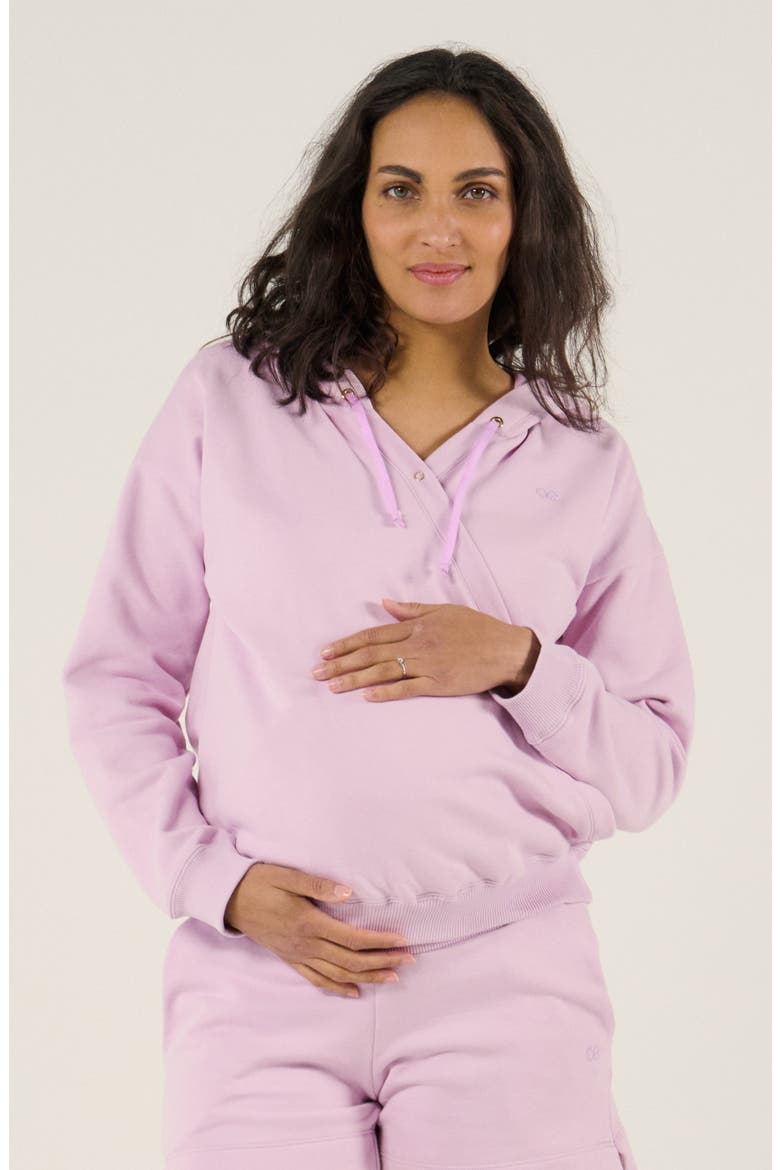 Maternity and Nursing Hoodie Coconut, Main, color, Lilac