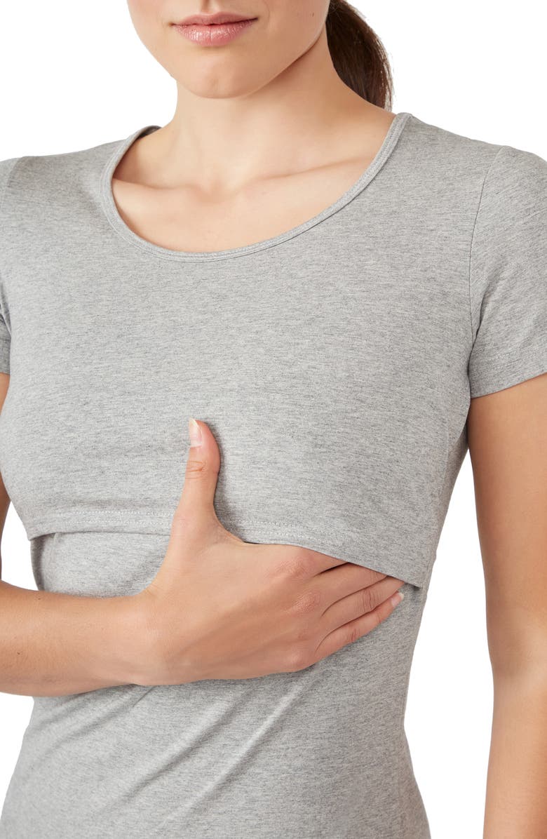 Modern Eternity Maternity/Nursing Tee, Alternate, color, Steel Grey Melange