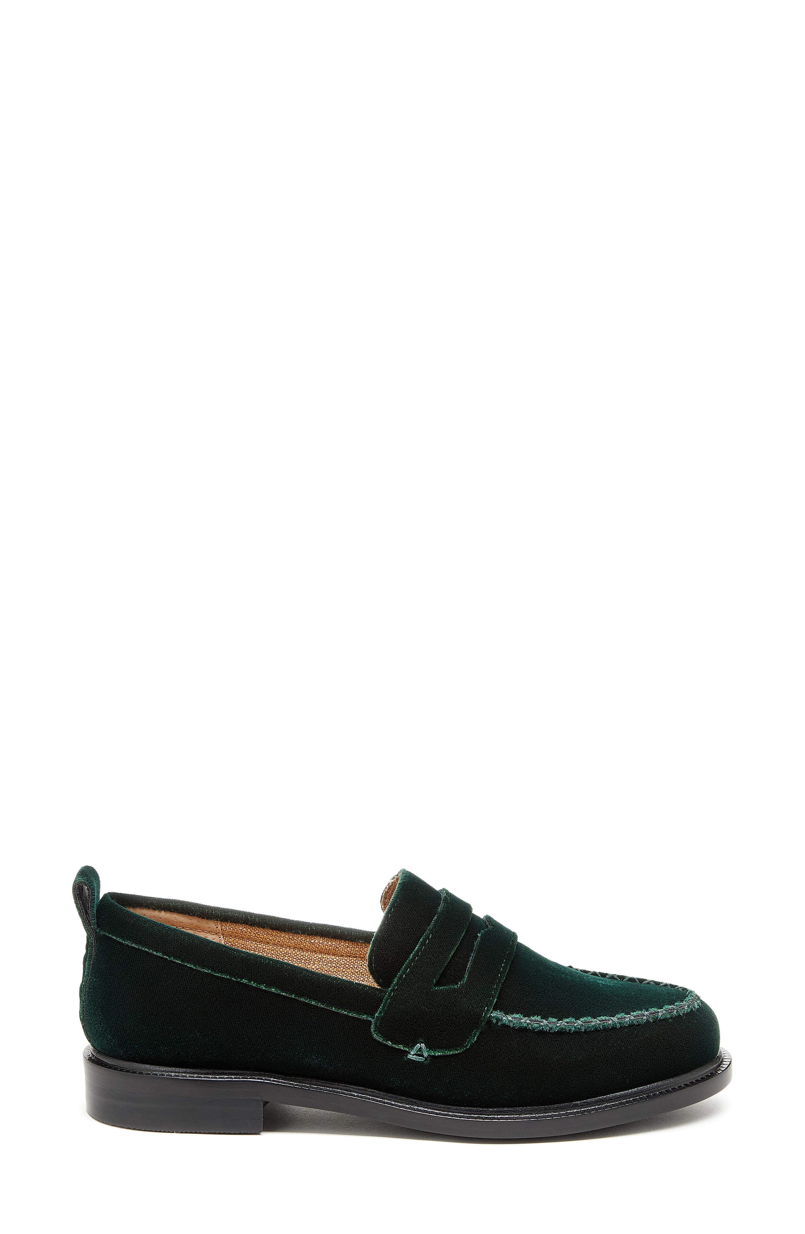 Kelsi Dagger Brooklyn Lens Penny Loafer, Alternate, color, Dark Green
