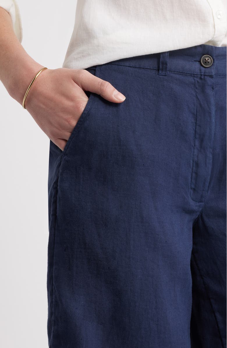 Caslon<sup>®</sup> Easy Waist Linen Bermuda Shorts, Alternate, color, Navy Blazer