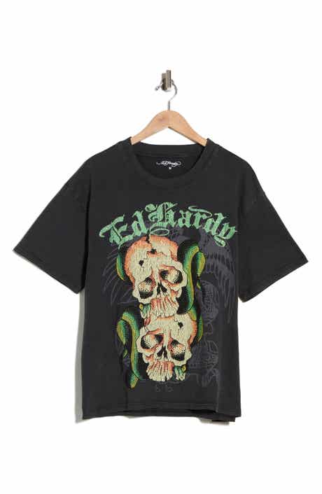 Ed Hardy Skull Snakes Cotton Graphic T-Shirt