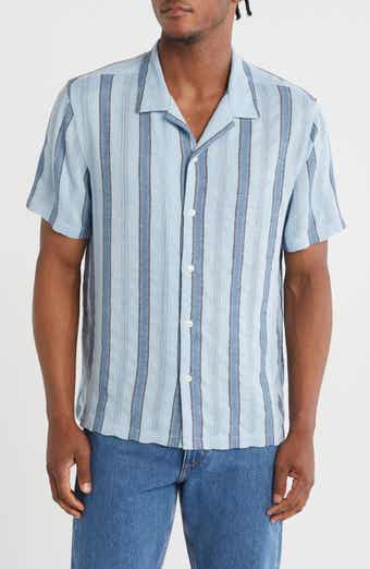 TRUTH Stripe Print Button-Up Camp Shirt