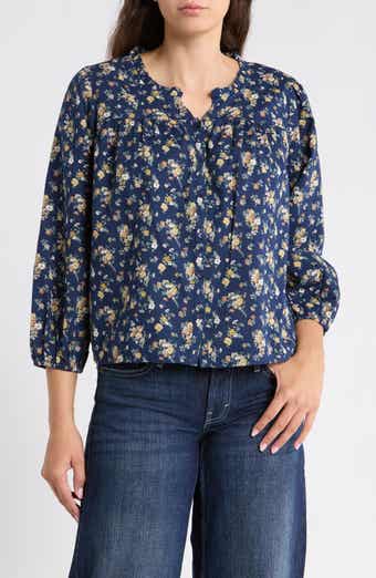 Cotton & Linen Notch Neck Top