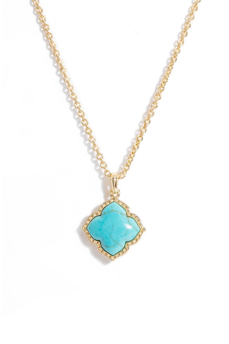 Mallory Pendant Necklace, Main, color, GOLD VARIEGATED TURQ