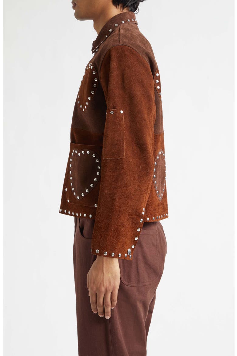 Hearts Suede Welding Jacket, Alternate, color, BROWN TAN