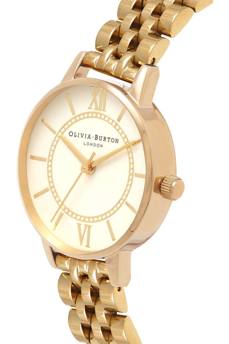 Wonderland Bracelet Watch, 30mm, Alternate, color, GOLD/ NUDE/ GOLD