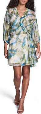BCBG Faux Wrap Chiffon Dress