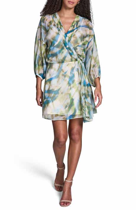 BCBG Faux Wrap Chiffon Dress