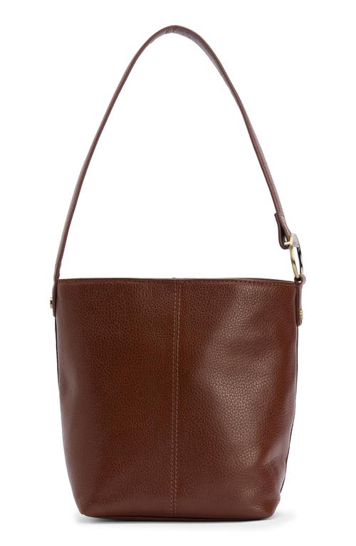 Barbour Cedar Leather Bucket Tote In Brown