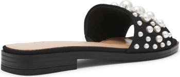 Eugenie Faux Pearl Slide Sandal