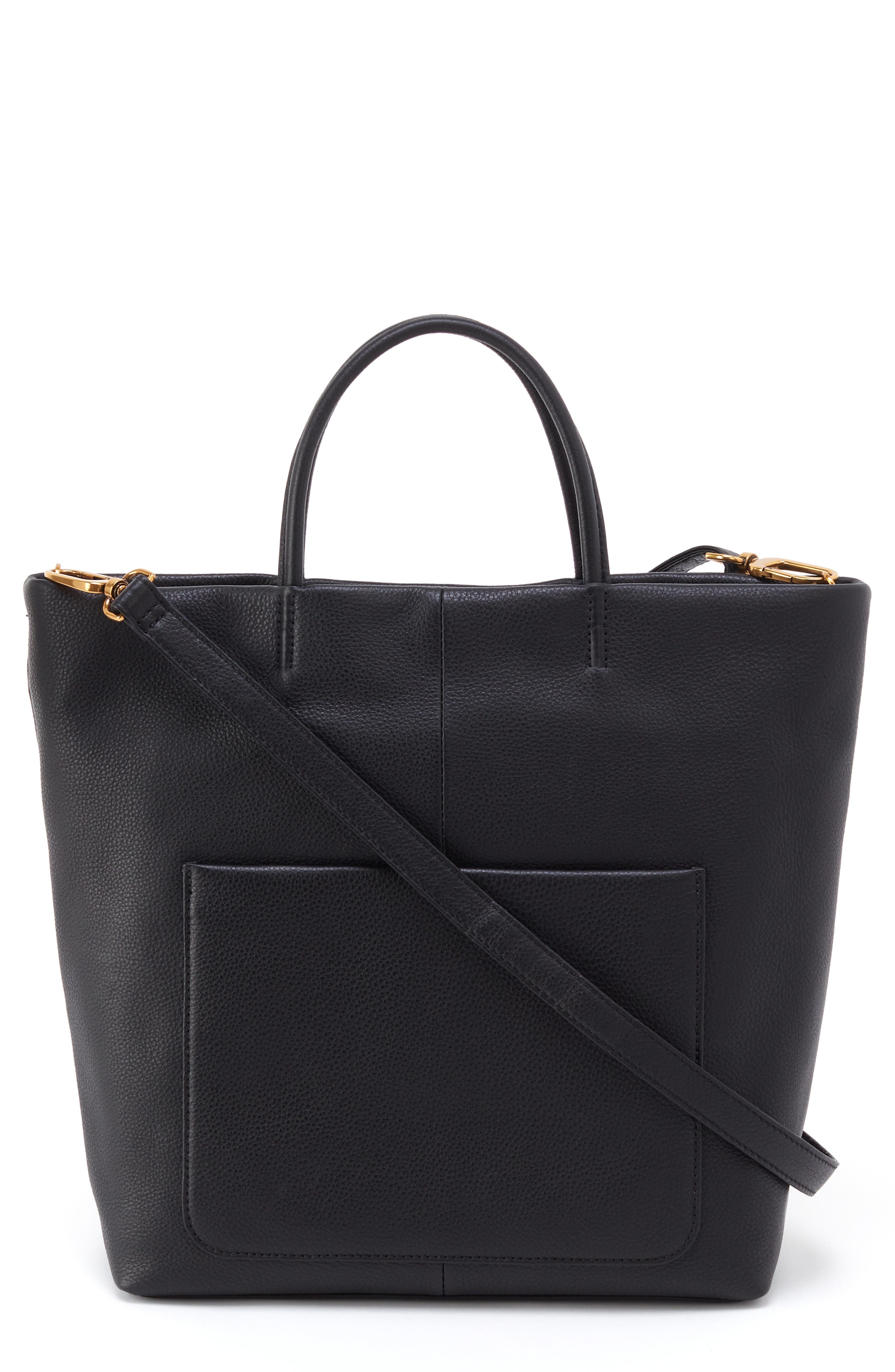 Tripp Leather Tote, Main, color, BLACK