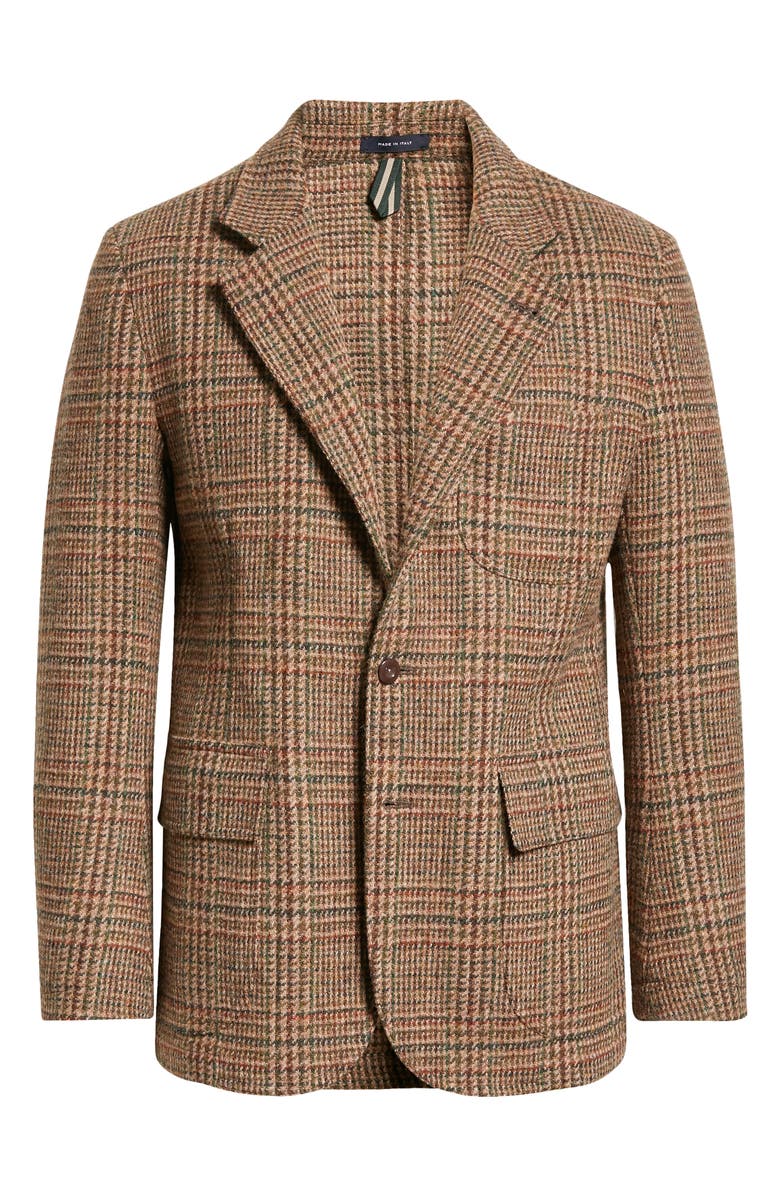Drake's Games Mk. VII Prince of Wales Check Harris Tweed Wool Blazer, Alternate, color, 
