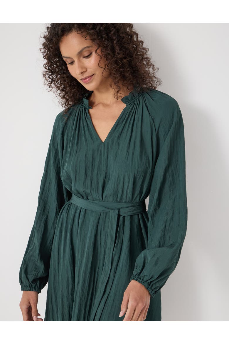 Ruffled Long Sleeve Mini Dress, Alternate, color, Teal Green