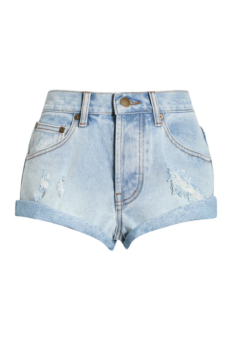Get Low Denim Shorts, Alternate, color, LIGHT WASH DESTROY