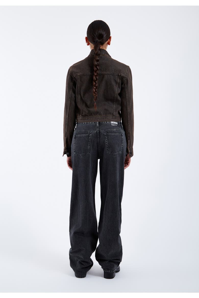 Becky Denim Jacket, Alternate, color, Jet Brown