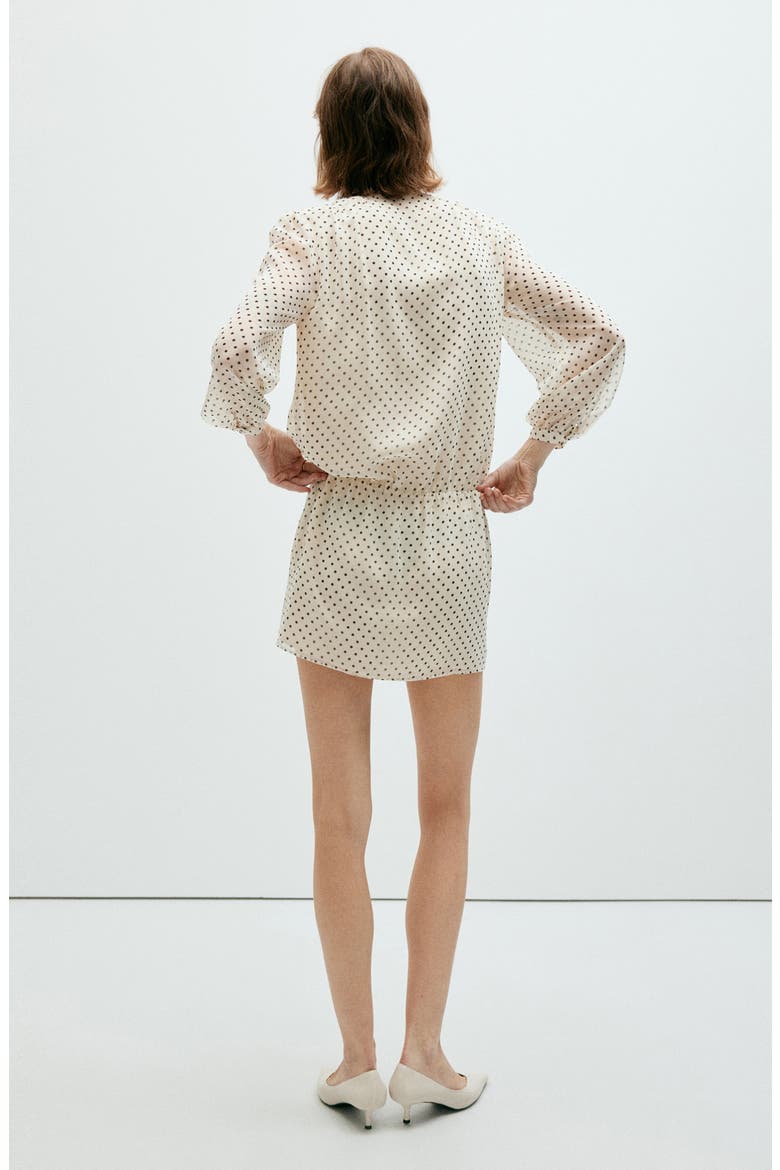 Polka Dot Long Sleeve Minidress, Alternate, color, ECRU