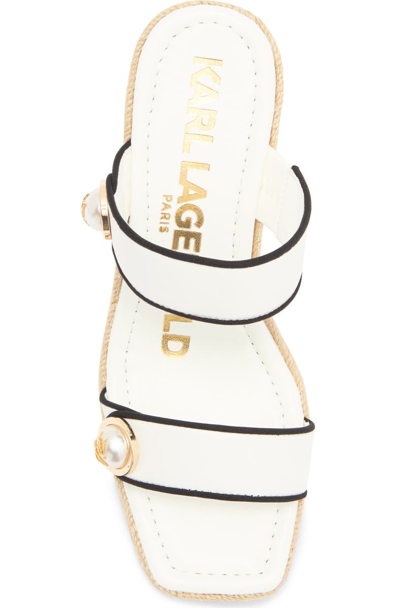 KARL LAGERFELD PARIS Carsen Espadrille Platform Wedge Sandal, Alternate, color, Bright White/ Black