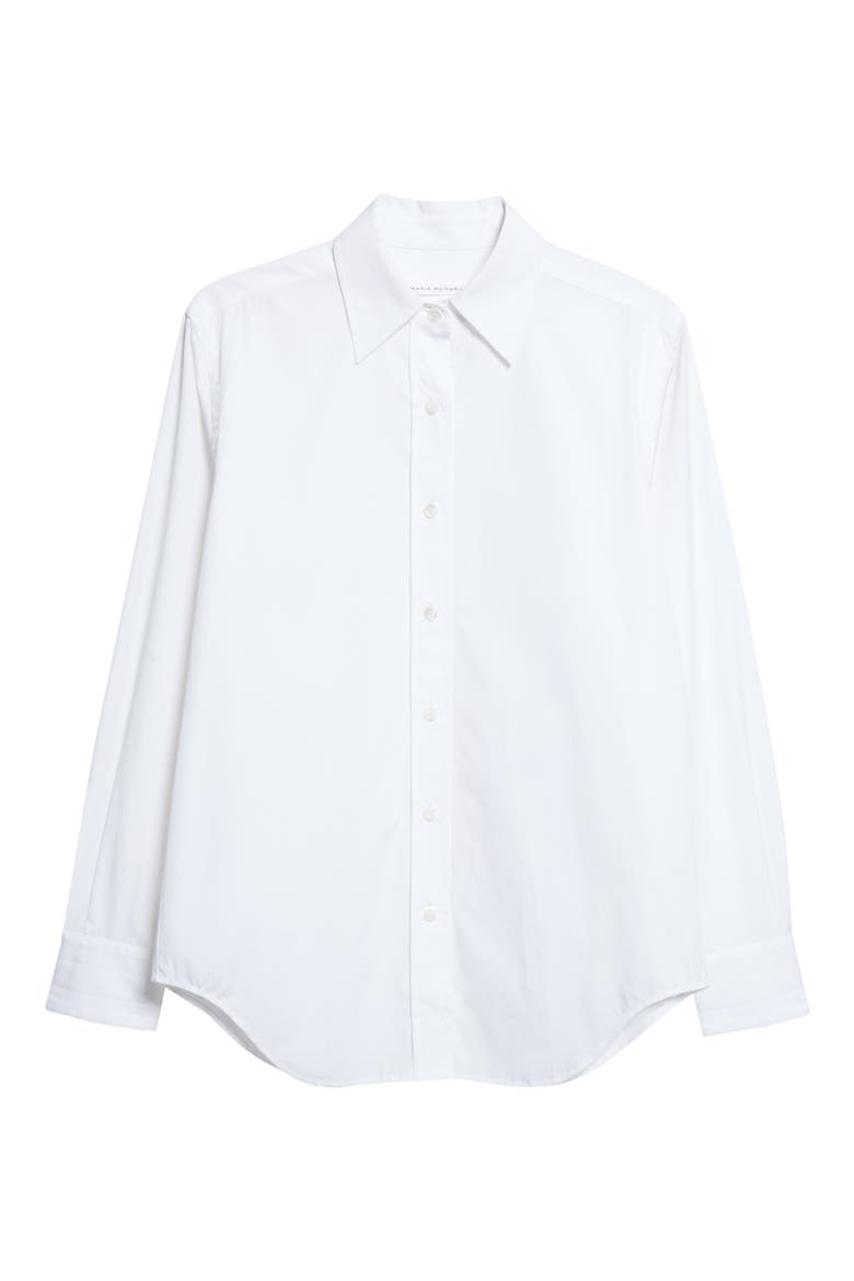 Slim Fit Organic Cotton Tunic Button-Up Shirt, Alternate, color, WHITE