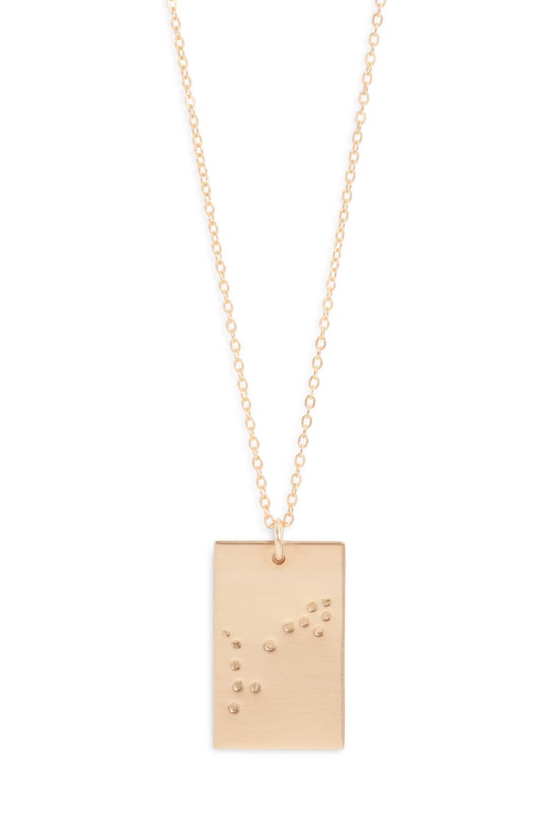 Zodiac Constellation Pendant Necklace, Main, color, GOLD / PISCES