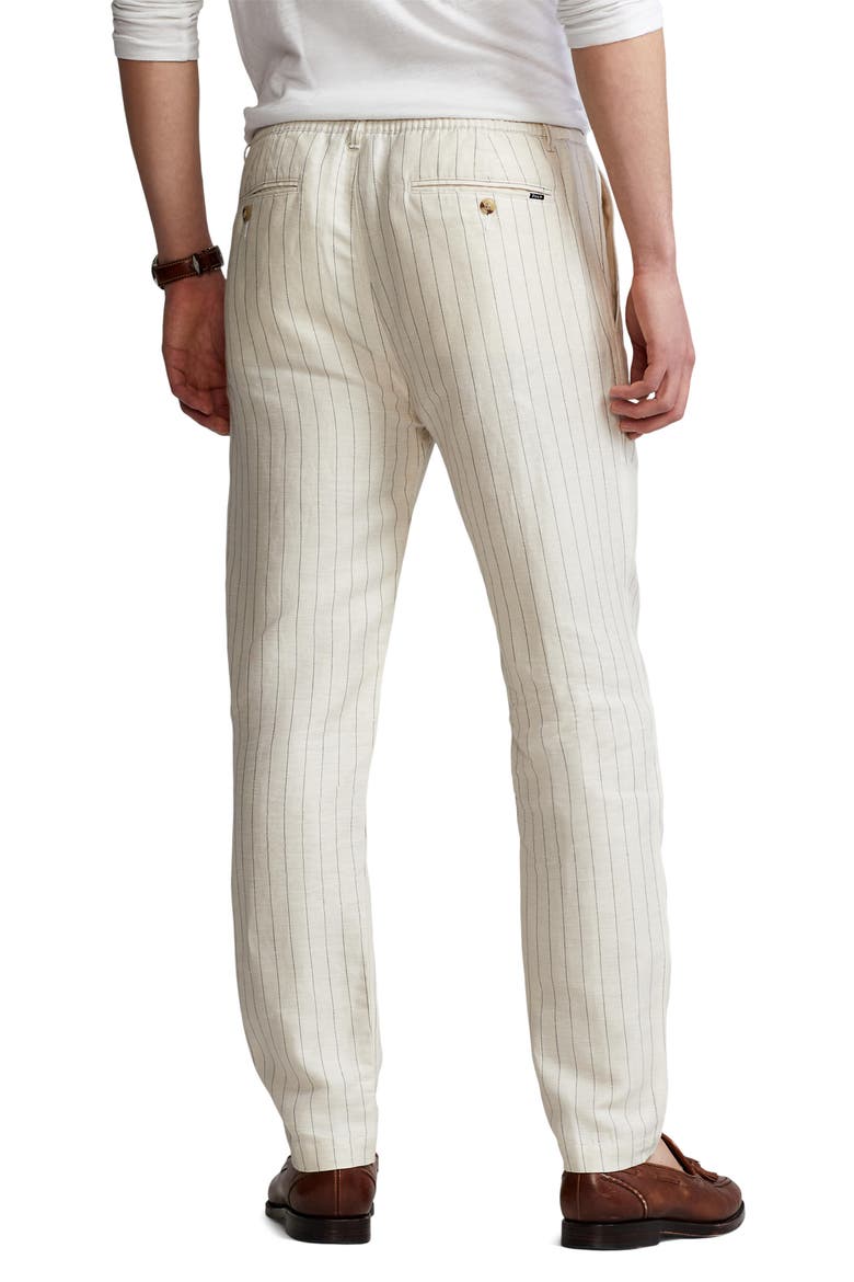 Tailored Linen Blend Pants, Alternate, color, ANDOVER CREAM PINSTRIPE