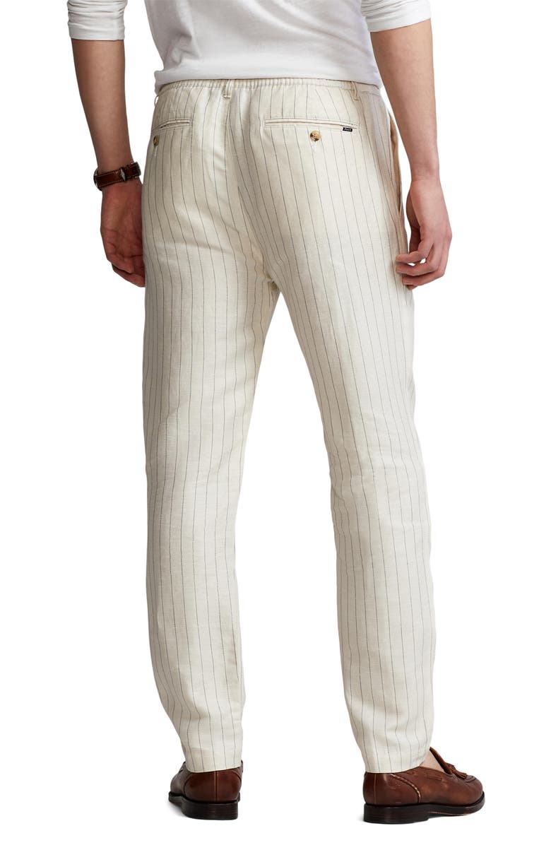 Polo Ralph Lauren Tailored Linen Blend Pants, Alternate, color, Andover Cream Pinstripe