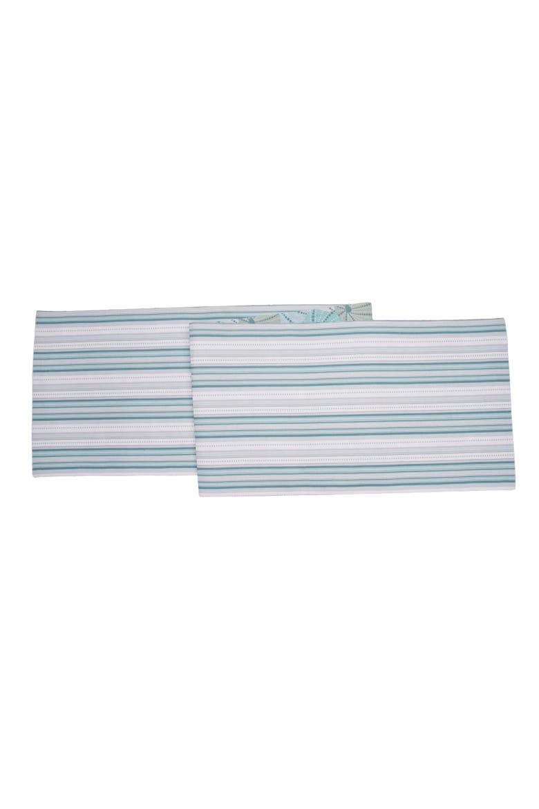 Sea Urchin Shores Reversible Graphic Print Machine Washable Table Runner 14" x 72", Alternate, color, Green