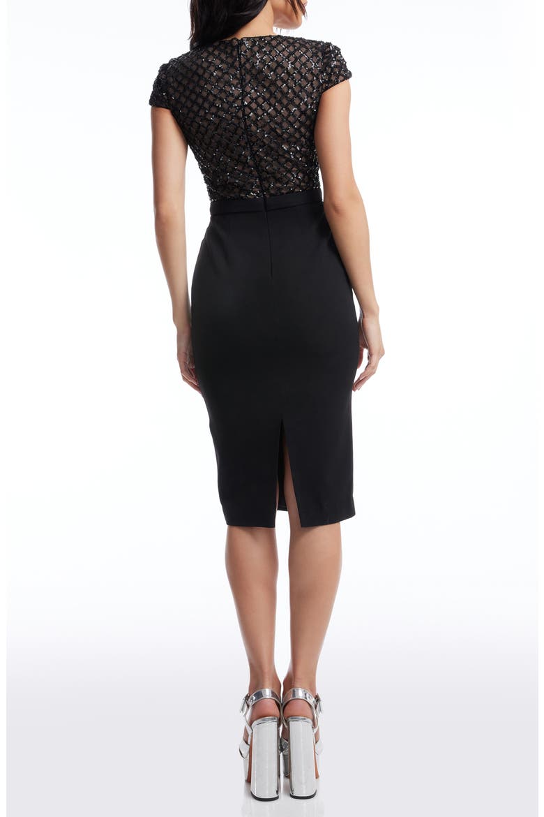 Ivy Sheath Midi Dress, Alternate, color, BLACK-BEIGE
