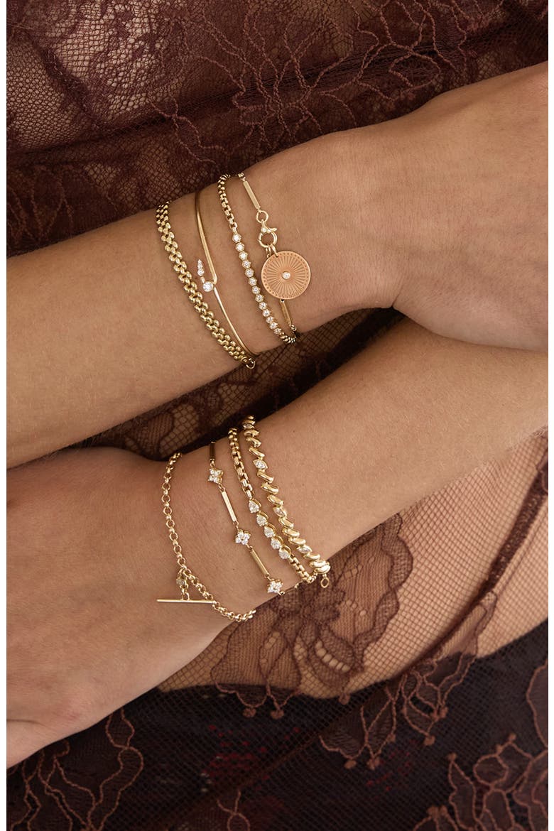 Diamond Pear Box Chain Bracelet, Alternate, color, 14K YELLOW GOLD
