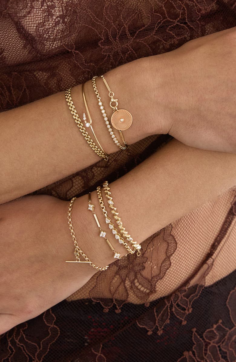 Zoë Chicco Diamond Pear Box Chain Bracelet, Alternate, color, 14K Yellow Gold