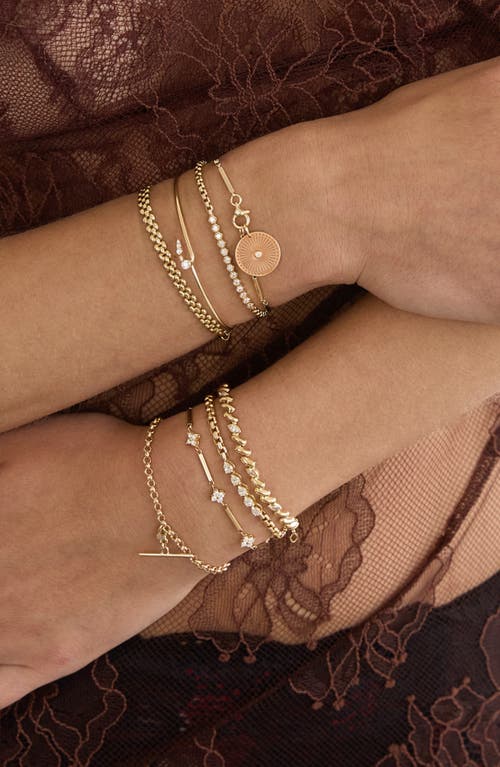 Zoë Chicco Diamond Pear Box Chain Bracelet In Gold