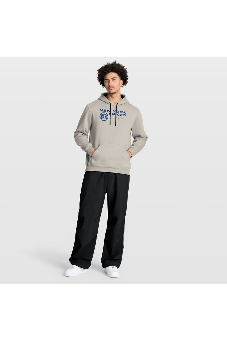 Men's Fanatics Off White New York Knicks Crossover Collection Blocked Shot Premium Pullover Hoodie, Alternate, color, Cream