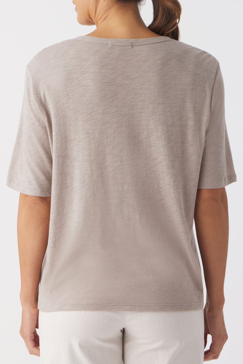 Slub Jersey Elbow Sleeve Crew Tee, Alternate, color, Sand