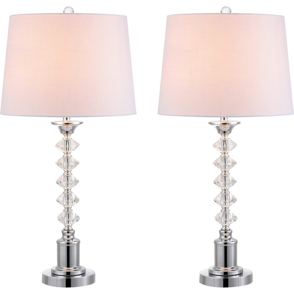 Jonathan Y Kinsley 28" Crystal Led Table Lamp, Clear/chrome In Clear/chrome
