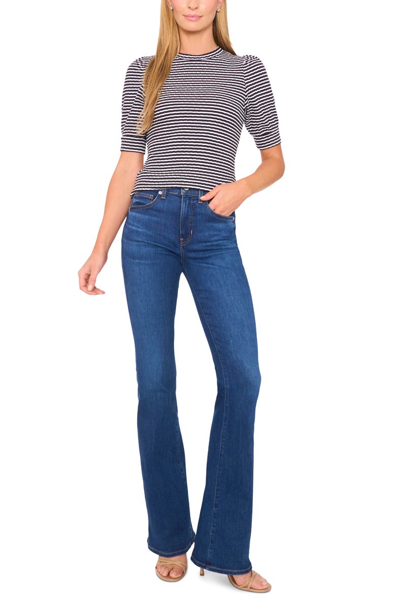 Halogen<sup>®</sup> Stripe Puff Sleeve T-Shirt, Alternate, color, Baritone Blue