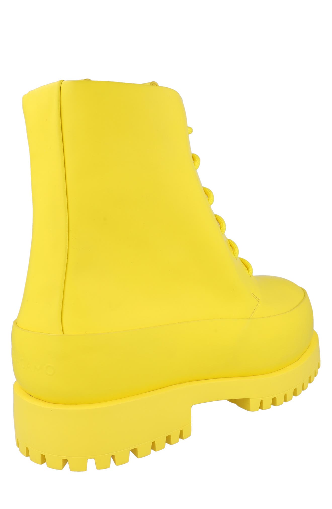 FERRAGAMO Lace-Up Combat Boot, Alternate, color, Yellow