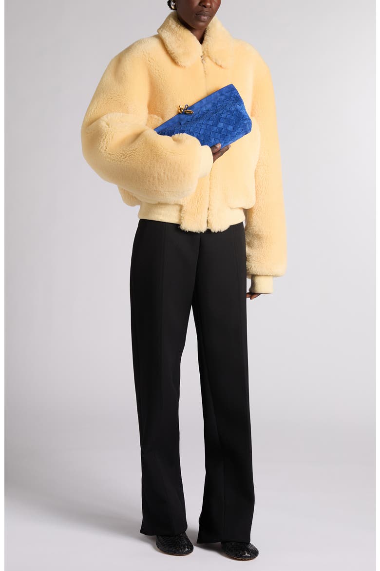 Genuine Shearling Blouson Jacket, Alternate, color, 9311 BUTTER