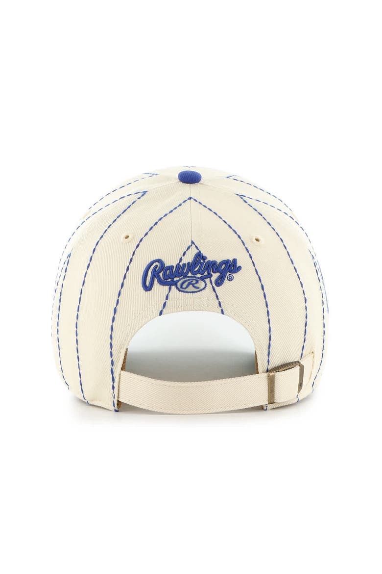 Men's '47 x Rawlings Natural/Royal Los Angeles Dodgers Pinstripe Clean Up Adjustable Hat, Alternate, color, Natural