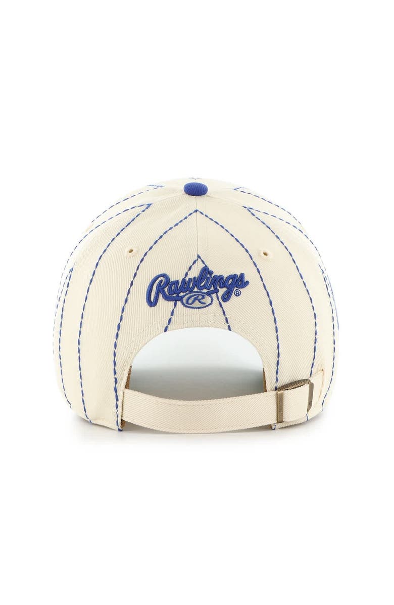 '47 Men's '47 x Rawlings Natural/Royal Los Angeles Dodgers Pinstripe Clean Up Adjustable Hat, Alternate, color, Natural