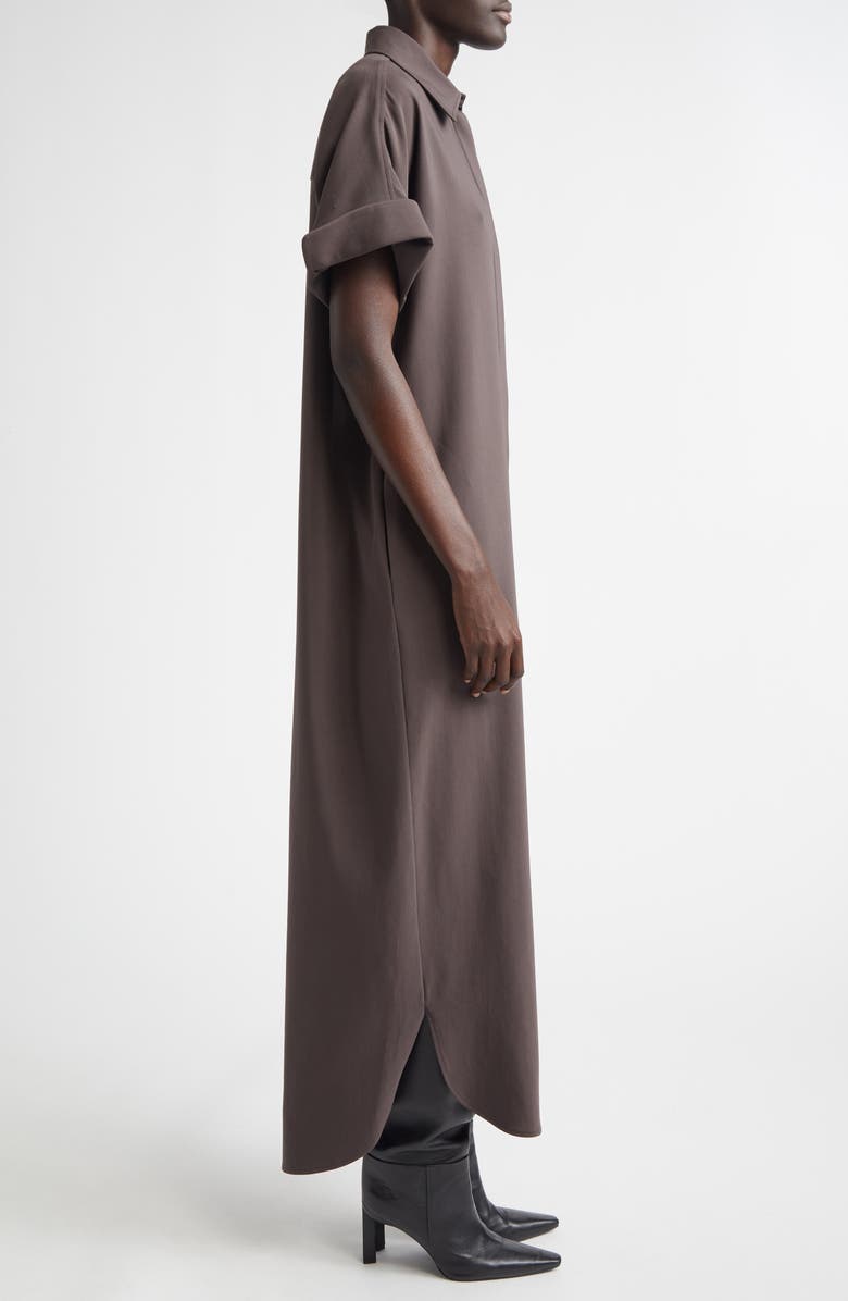 Brandon Maxwell The Emory Stretch Cotton Blend Shirtdress, Alternate, color, Truffle