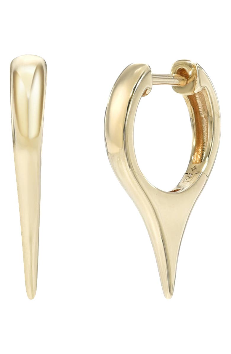 Zoe Lev Dagger Huggie Hoop Earrings, Main, color, Yellow Gold