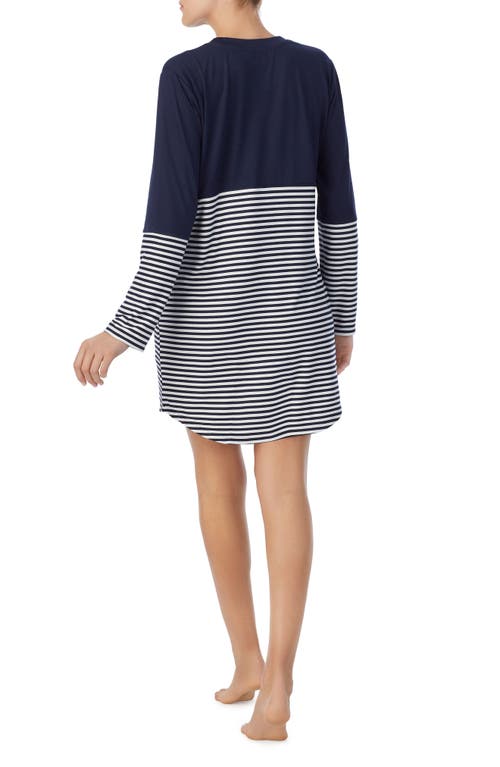 Kate Spade New York Stripe Colorblock Nightgown In Blue