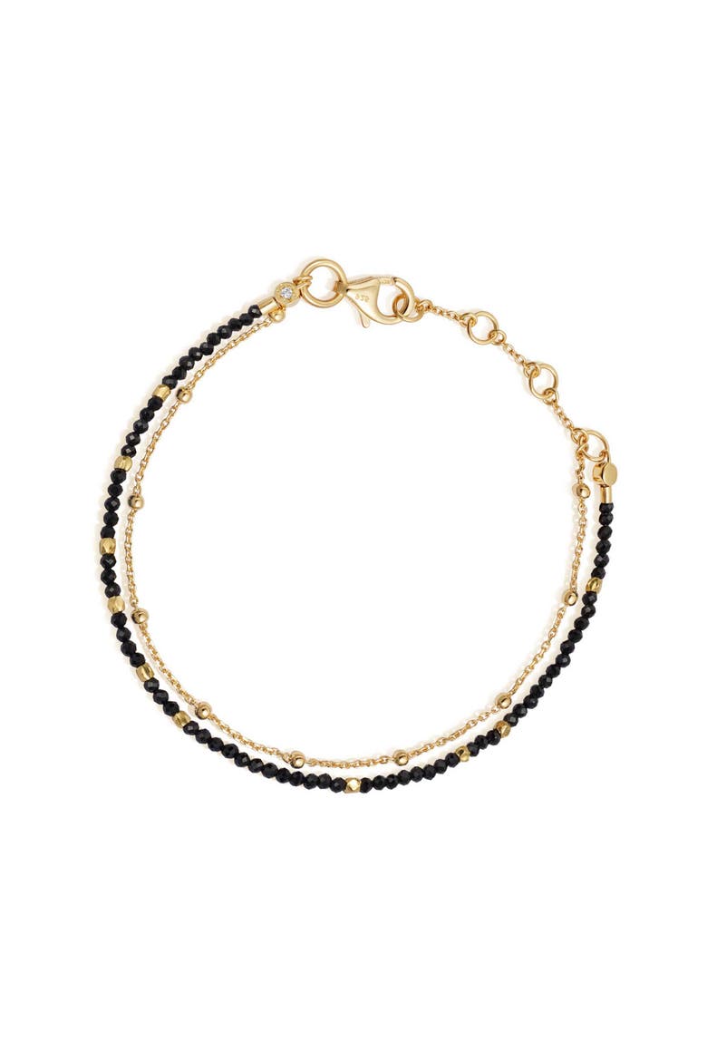 Gold Fine Biography Black Spinel Bracelet, Main, color, Black Spinel
