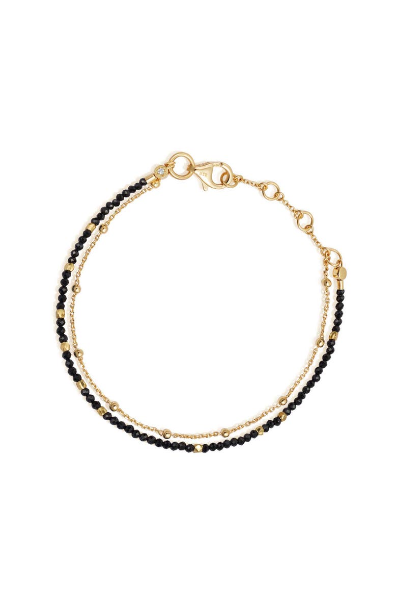 Astley Clarke Gold Fine Biography Black Spinel Bracelet, Main, color, Black Spinel
