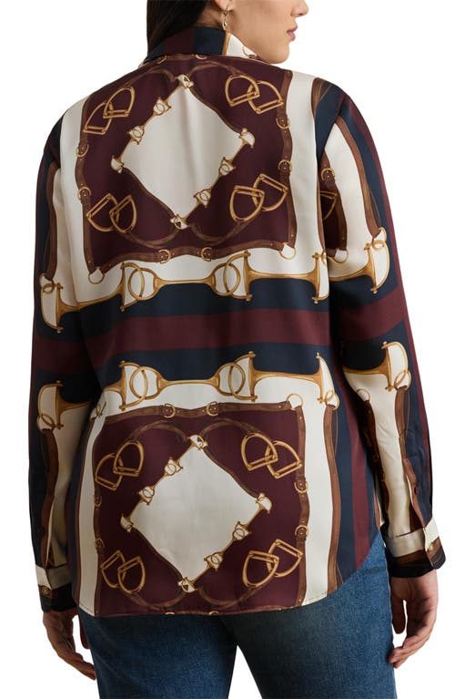 Ralph Lauren Lauren Kristy Twill Button-up Shirt In Brown