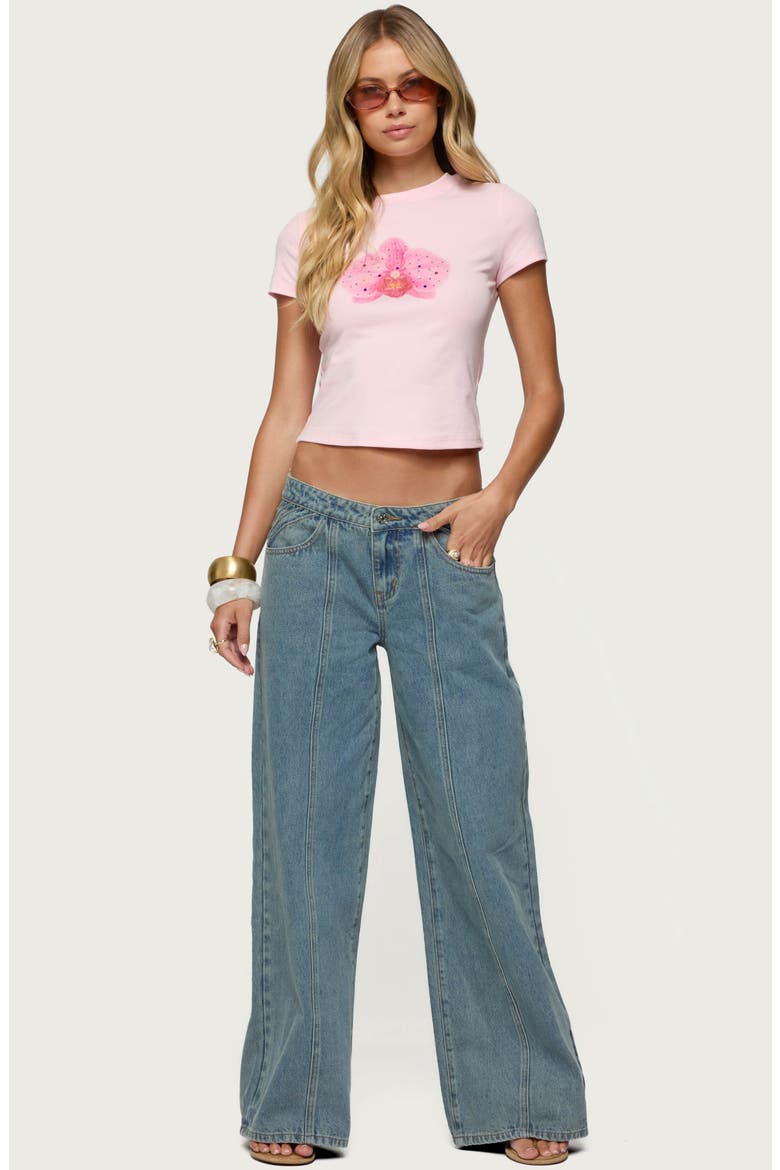 Orchid Gemstone Crop T-Shirt, Alternate, color, PINK