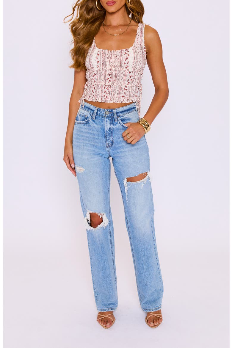 Ainsley Mixed Print Crop Tank, Alternate, color, IVORY/ RED