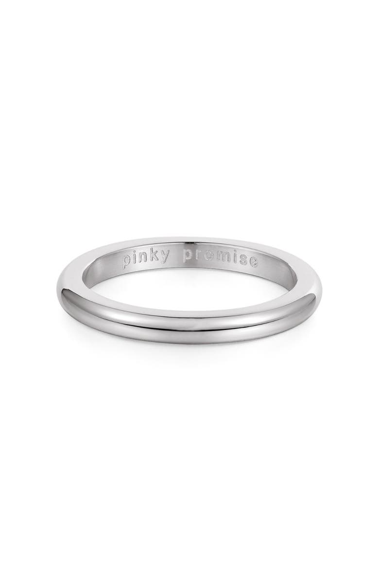 Mantra Pinky Promise Ring, Main, color, Silver