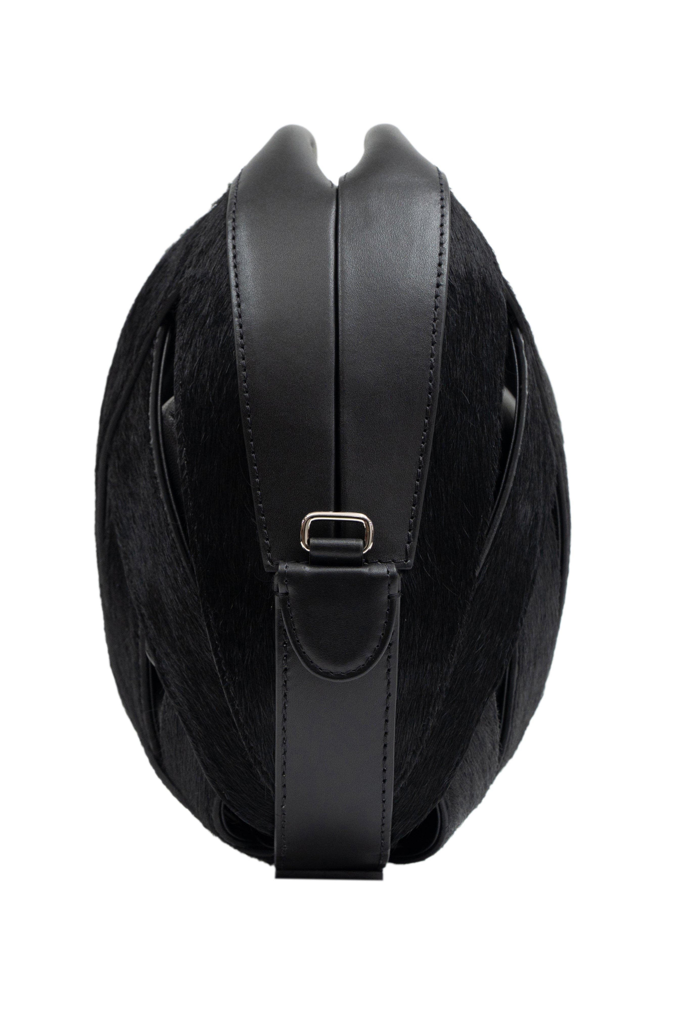 PERRIN PARIS LE PETIT PANIER XBODY BAG PONY, Alternate, color, Black