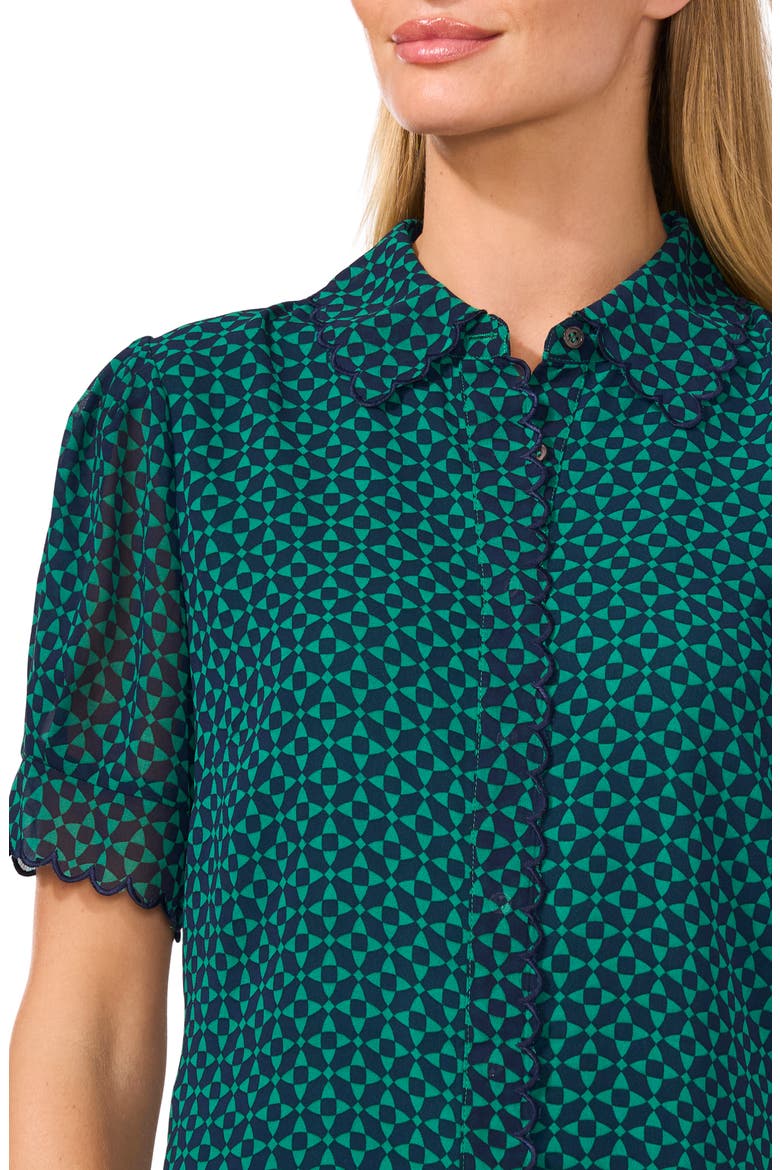 Print Scallop Shirt, Alternate, color, MEADOW GREEN
